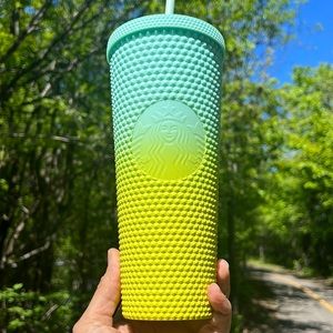 Starbucks Taiwan Yellow Green Matt Studded